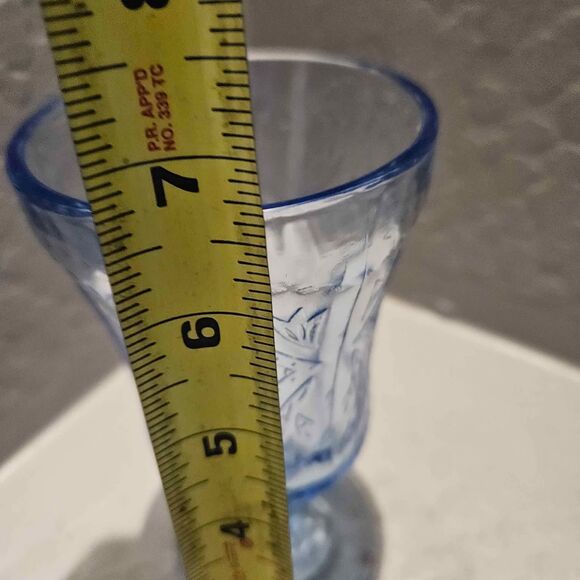 Indiana Glass Recollection Blue Stem Glass Goblet Blue Madrid - Picture 6 of 8